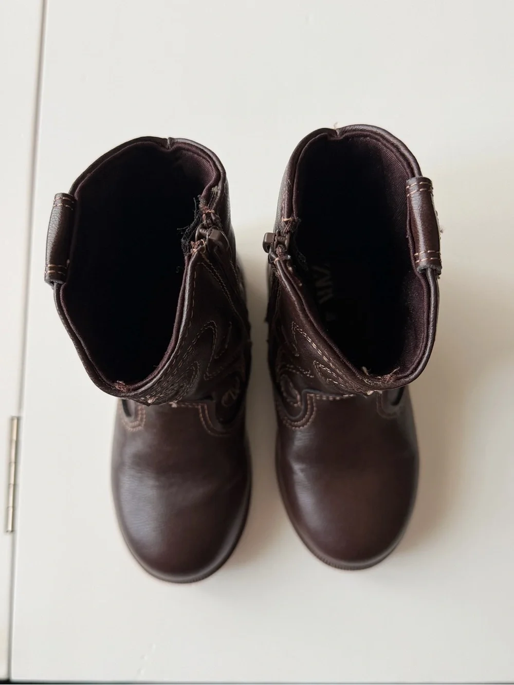 Zara Kids Size: 8 -Brown Western-Inspired Boots